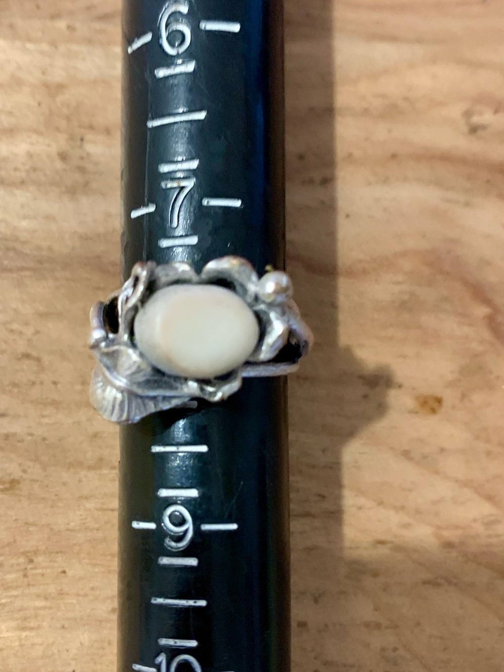 Sterling Silver Floral Ring with Organic bead